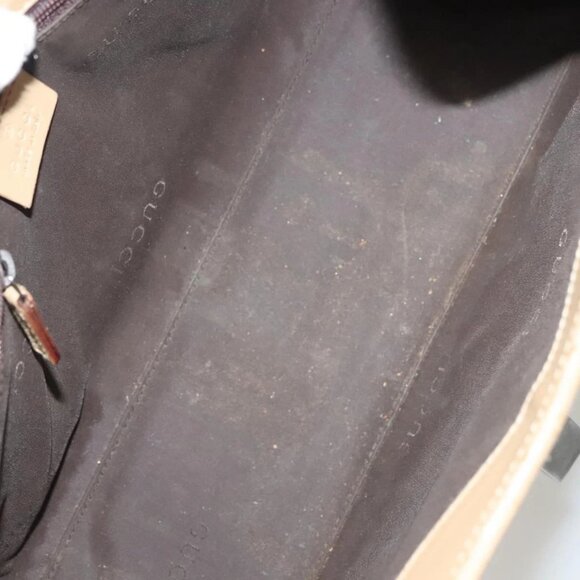 GUCCI Jackie Hand Bag Leather Beige Silver 002 1067 Auth bs28439 - Picture 14 of 16